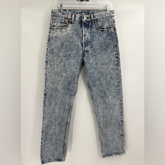 LEVI'S 501 Acid Washed Vtg USA Made Jeans Denim size 31x32 - Picture 1 of 15